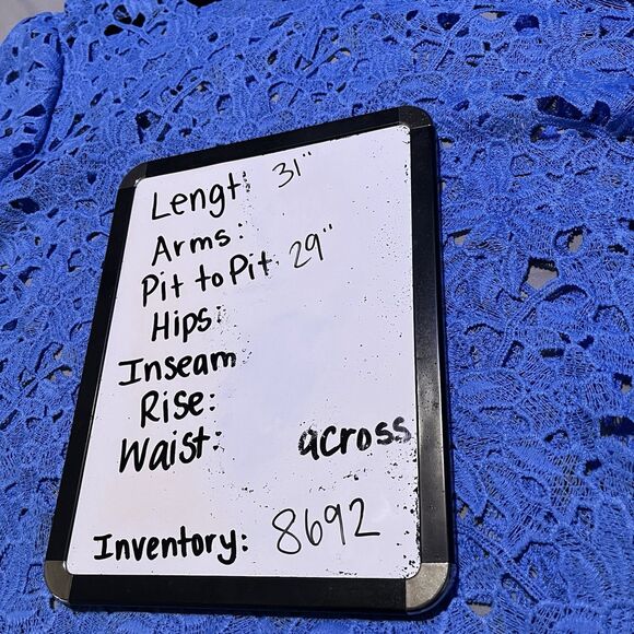 Lane Bryant Perwinkle Blue Short Sleeve Floral Crochet Open Knit Top Womens 22 - Picture 10 of 10